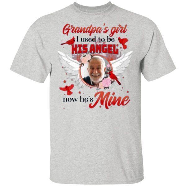 Personalized Custom Photo Grandpa’s Girl I Used To Be His Angle Now He’s Mine T-Shirt