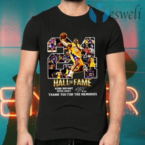 24 hall of fame Kobe Bryant 1978-2021 thank you for the memories signature T-Shirts
