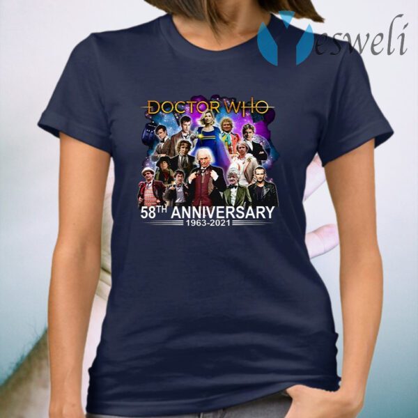 Awesome All character Doctor Who 58th Anniversary 1963-2021 Signatures T-Shirt