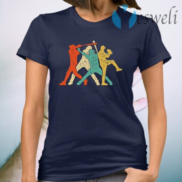 Baseball Roles Retro Silhouette T-Shirt