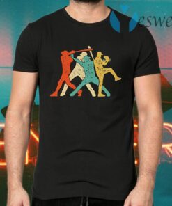 Baseball Roles Retro Silhouette T-Shirts