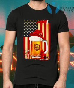 Beer Fire Dept American Flag T-Shirts