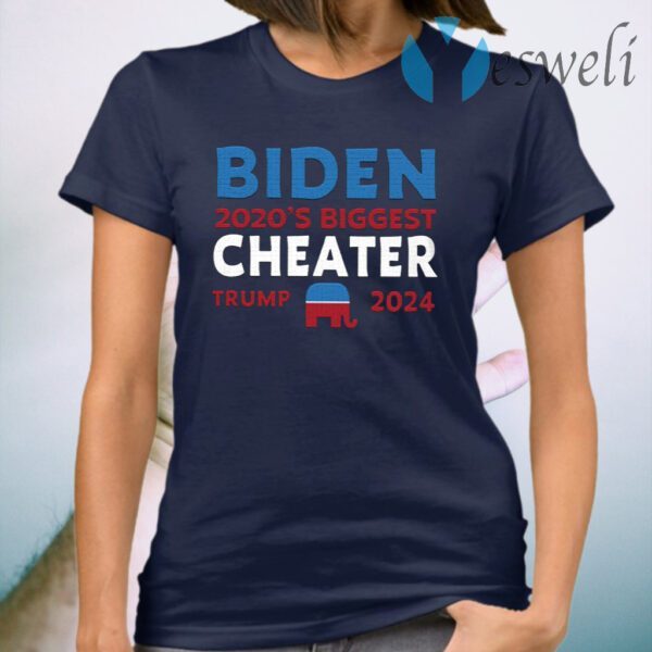 Biden 2020 Biggest Cheater Trump 2024 T-Shirt