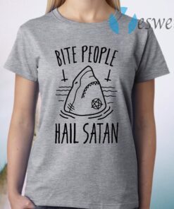 Bite People Hail Satan Shark T-Shirt