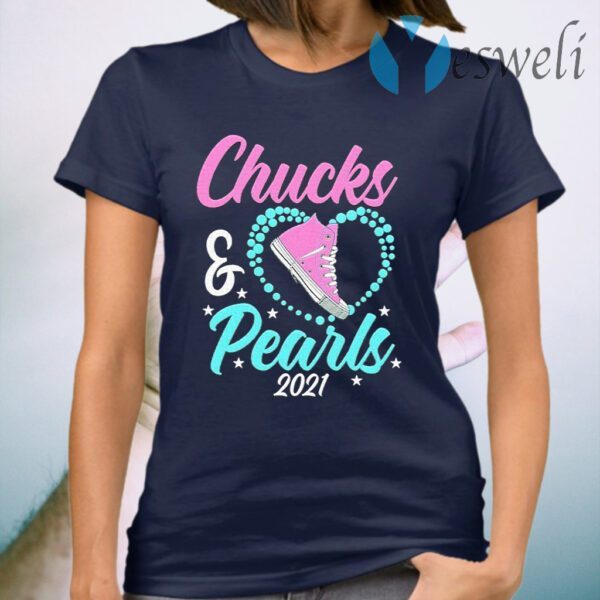 Chucks and Pearls Black 2021 heart T-Shirt