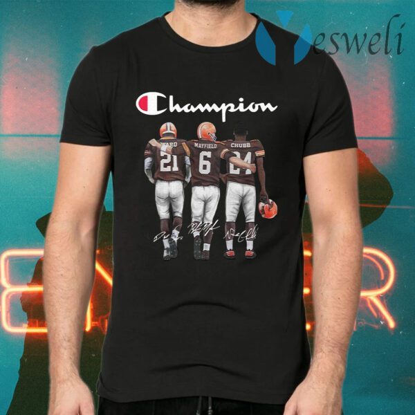 Cleveland browns champion ward and mayfield and chubb signature T-Shirt