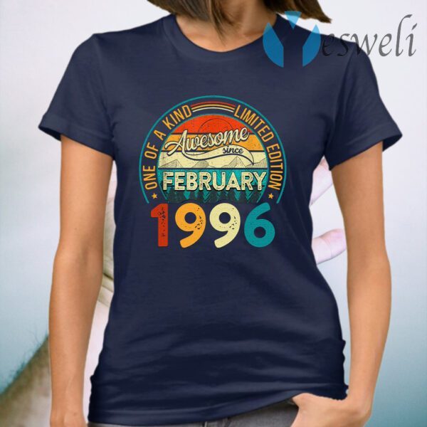 Distressed Vintage Awesome Since February 1996 25 Years Old T-Shirt