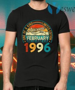 Distressed Vintage Awesome Since February 1996 25 Years Old T-Shirts