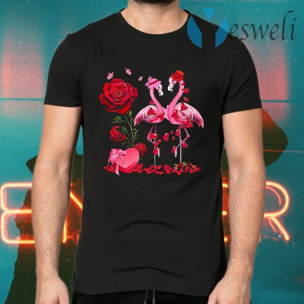 Flamingo Roses Valentine T-Shirt
