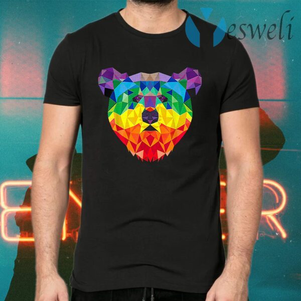 Geometric Bear Lgbt Rainbow T-Shirts