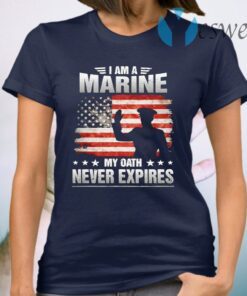 I Am A Marine My Oath Never Expires American Flag Veteran T-Shirt