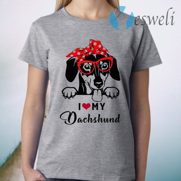 I Love Dog Dachshund T-Shirt