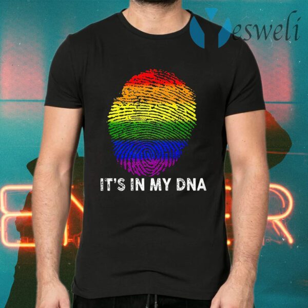 LGBT Finger Print It's In My Dna T-Shirts