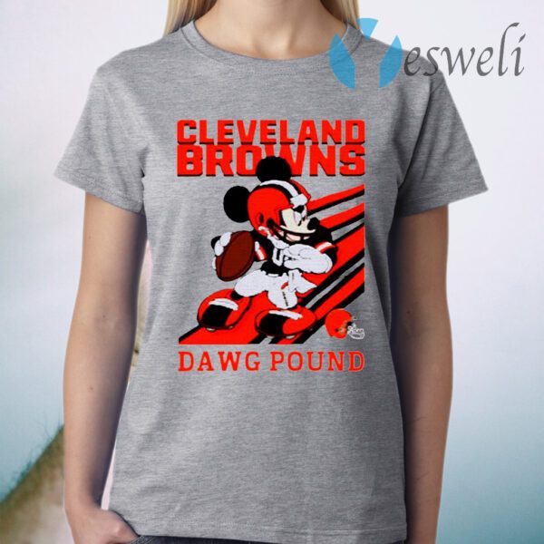 Mickey Mouse Cleveland Browns Dawg Pound T-Shirt