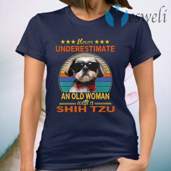 Never Underestimate An Old Woman With A Shih Tzu Vintage T-Shirt