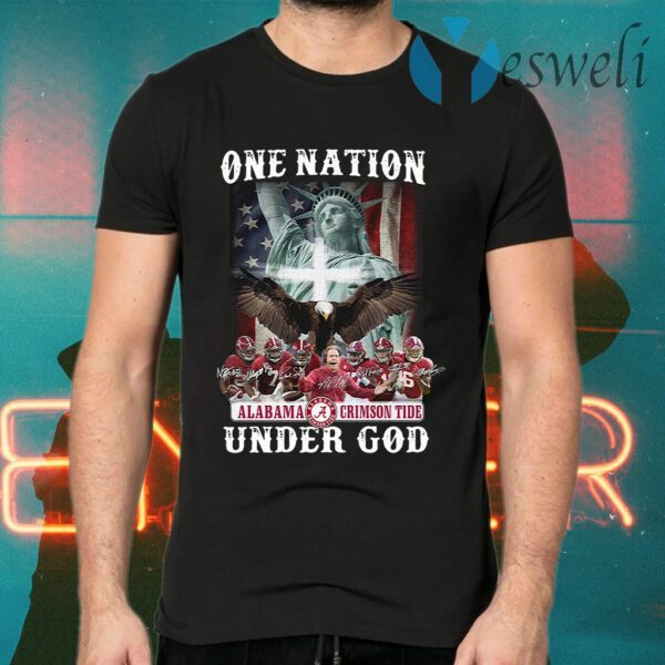 One nation Alabama Crimson Tide under god signatures T-Shirts