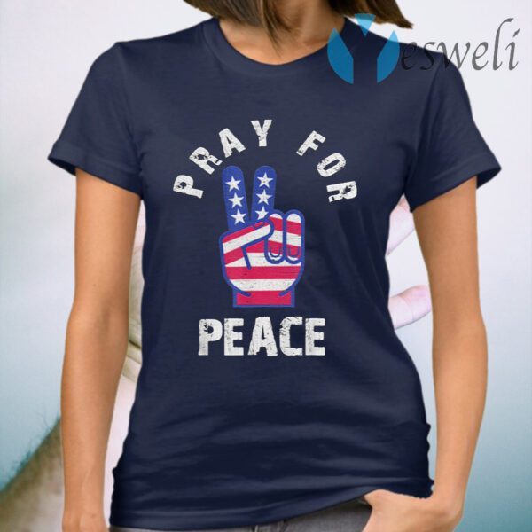 Patriotic Peace symbol Pray for Peace Bible Verse Vintage T-Shirt
