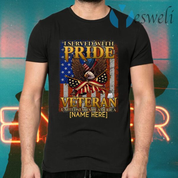 Personalized Veteran American Flag Eagle T-Shirts