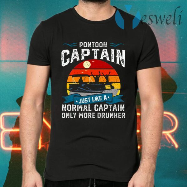 Pontoon Captain Boat Lake Boating Beer Gift For Dad T-Shirts