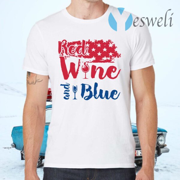 Red wine and blue T-Shirt