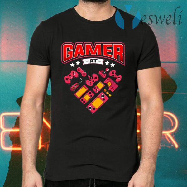 Video Gamer At Heart T-Shirts