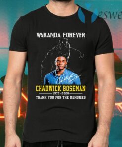 Wakanda Forever Chadwick Boseman 1977 2020 Signature Thank You For The Memories T-Shirts