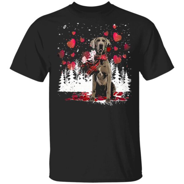 Weimaraner Snowflake Valentine Rose T-Shirt