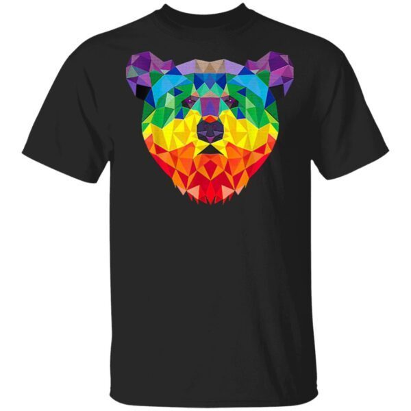 Geometric Bear Lgbt Rainbow T-Shirt