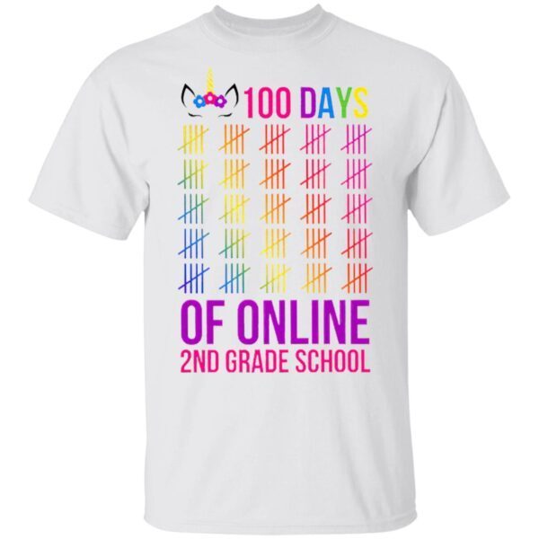 Unicorn 2nd Grade School 100 Days Of Online T-Shirt