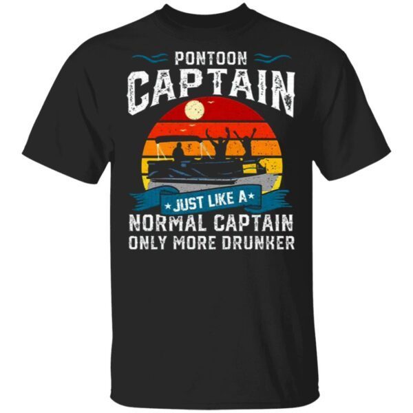 Pontoon Captain Boat Lake Boating Beer Gift For Dad T-Shirt
