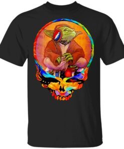 Yoda Listening Music Grateful Skull T-Shirt