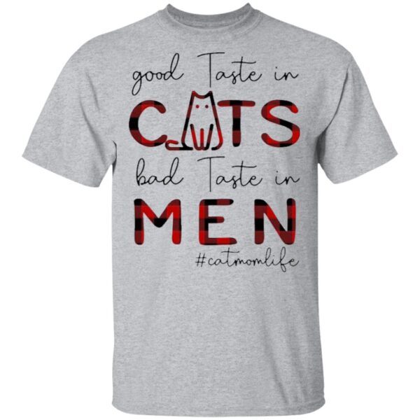 Good Taste in Cats bad taste in Men #Catmomlife T-Shirt