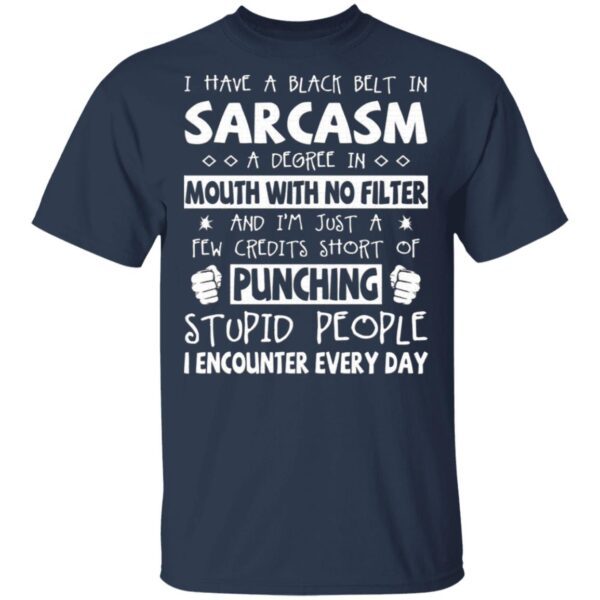 I Have Black Belt In Sarcasm Punching Stupid People T-Shirt