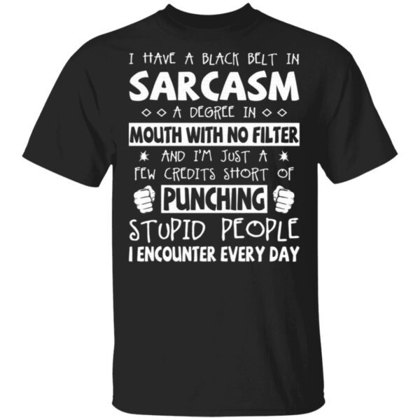 I Have Black Belt In Sarcasm Punching Stupid People T-Shirt