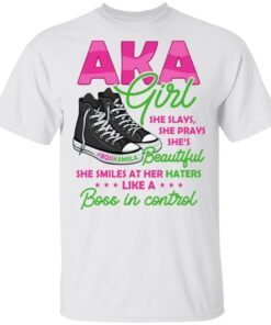 Aka Girl She Smiles at Her Haters Like a Boss in Control Aka Sorority 1908 T-Shirt