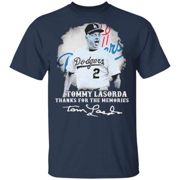 Los Angeles Dodgers Tommy Lasorda thanks for the Memories signatures T-Shirt