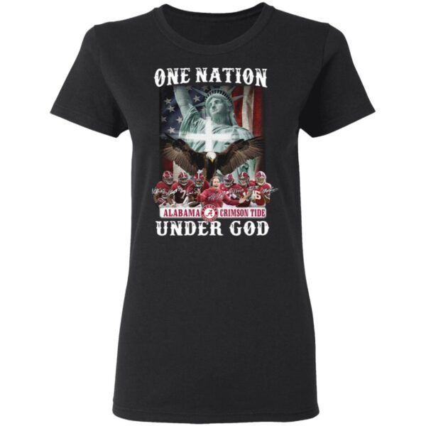 One nation Alabama Crimson Tide under god signatures T-Shirt