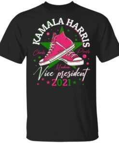 Kamala Harris Madame Vice President Chucks and Pearls Aka Sorority 1908 T-Shirt