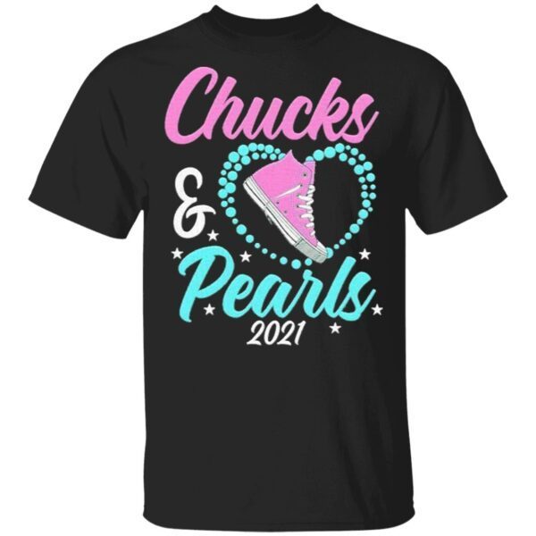 Chucks and Pearls Black 2021 heart T-Shirt