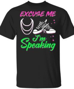 Excuse Me I’m Speaking Chucks And Pearls Madam Vice President Kamala Harris Aka Sororiry 1908 T-Shirt