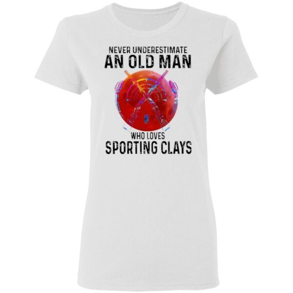 Never Underestimate An Old Man Who Loves Sporting Clays Blood Moon T-Shirt