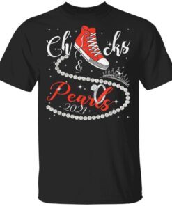 Diamond Ring And Crown Converse Chucks And Pearls With Kamala Harris 2021 T-Shirt