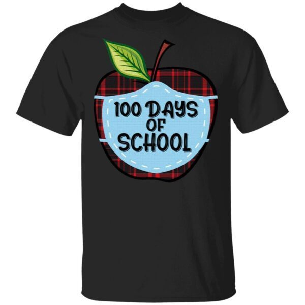 100 Days of School Apple Masked Youth T-Shirt