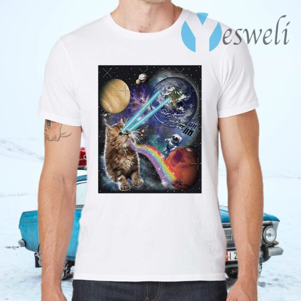 Cat Astronaut Laser Cat In Space T-Shirt