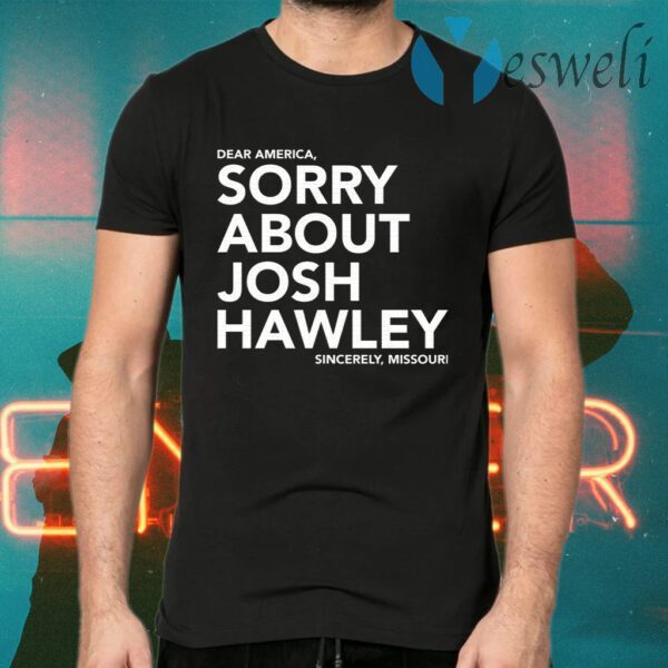 Dear America sorry about Josh Hawley T-Shirt