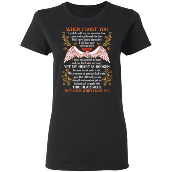 When I Lost You I Wish I Could See You One More Time Husband In Heaven Memorial T-Shirt