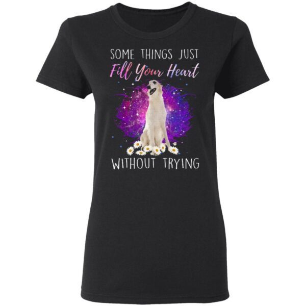 Some Things Just Fill Your Heart Without Trying White Borzoi T-Shirt