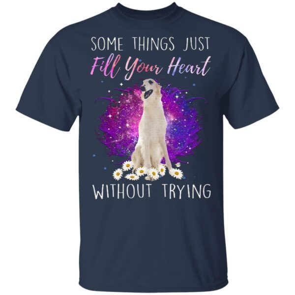 Some Things Just Fill Your Heart Without Trying White Borzoi T-Shirt
