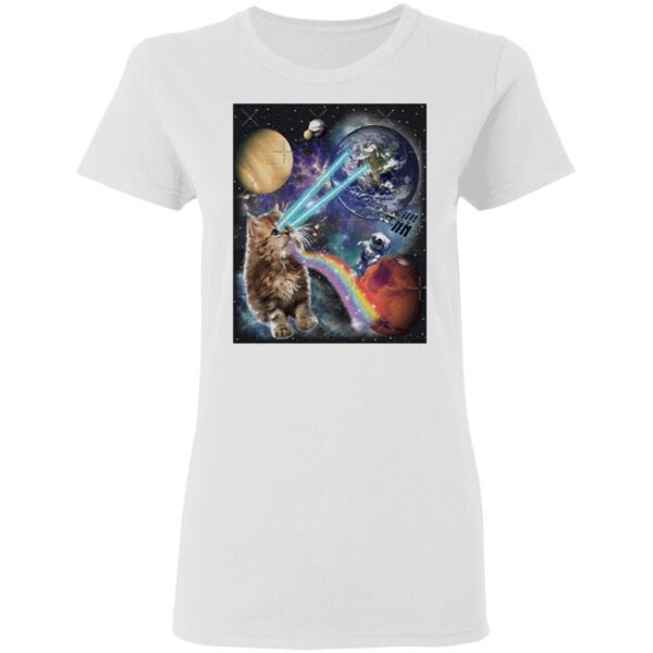 Cat Astronaut Laser Cat In Space T-Shirt