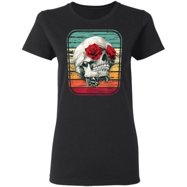 Floral Dead Sugar Skull Flower Roses vintage T-Shirt